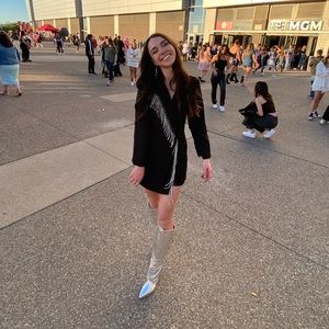 Silver Knee High Boots